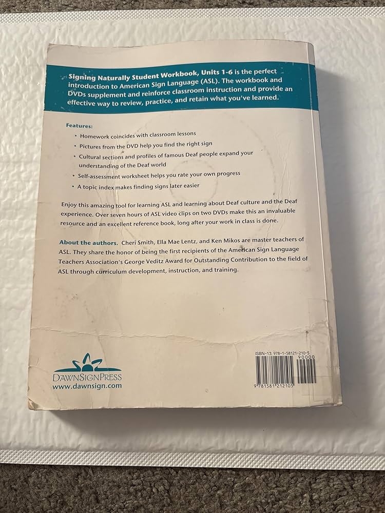 JBA　OFFICIAL　DVD & TEXT Amazon.com: Signing Naturally: Student Workbook Units 1-6